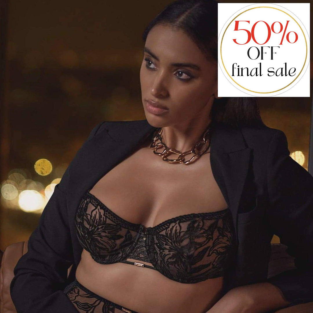 Aubade Coeur A Corps Half Cup Bra 1BF14-Bras-Aubade Paris-Black-32-B-Anna Bella Fine Lingerie, Reveal Your Most Gorgeous Self!