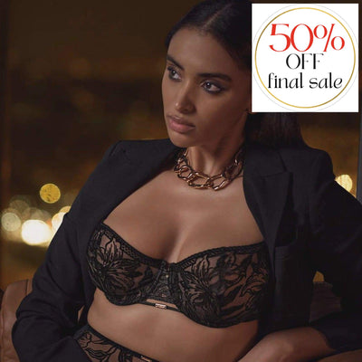 Aubade Coeur A Corps Half Cup Bra 1BF14-Bras-Aubade Paris-Black-32-B-Anna Bella Fine Lingerie, Reveal Your Most Gorgeous Self!