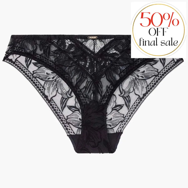 Aubade Coeur A Corps Italian Brief 1B27-Panties-Aubade Paris-Black-Small-Anna Bella Fine Lingerie, Reveal Your Most Gorgeous Self!