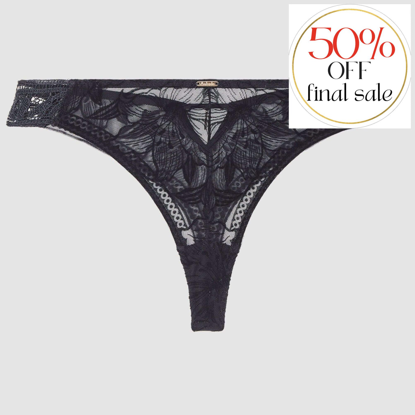 Aubade Coeur A Corps Tanga 1B26-Panties-Aubade Paris-Black-XSmall-Anna Bella Fine Lingerie, Reveal Your Most Gorgeous Self!