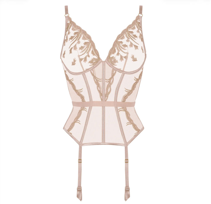 Aubade Cosmic Romance Guepiere 6D92 in Sand Rose-Corsets / Bustiers-Aubade Paris-Sand Rose-32-B-Anna Bella Fine Lingerie, Reveal Your Most Gorgeous Self!