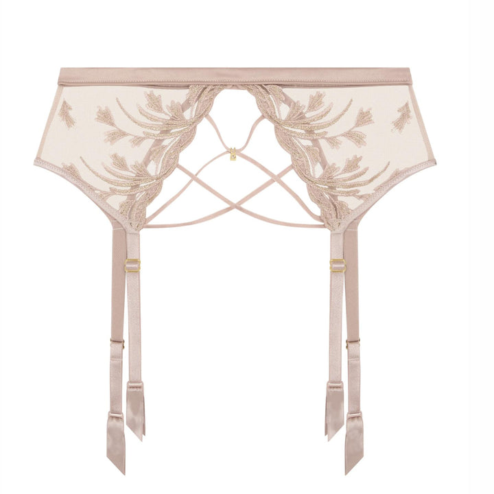 Aubade Cosmic Romance Suspender Belt 6D50 in Sand Rose-Garter Belt-Aubade Paris-Sand Rose-XSmall-Anna Bella Fine Lingerie, Reveal Your Most Gorgeous Self!