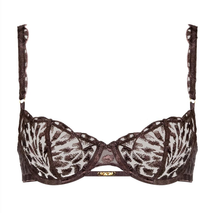 Aubade Crazy in Love Half Cup Bra in Satin Brown 5DF14-Bras-Aubade Paris-Satin Brown-32-B-Anna Bella Fine Lingerie, Reveal Your Most Gorgeous Self!