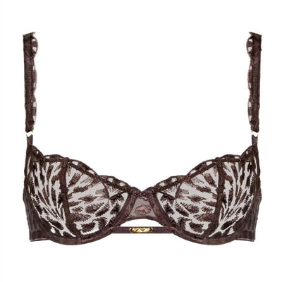 Aubade Crazy in Love Half Cup Bra in Satin Brown 5DF14-Bras-Aubade Paris-Satin Brown-32-B-Anna Bella Fine Lingerie, Reveal Your Most Gorgeous Self!