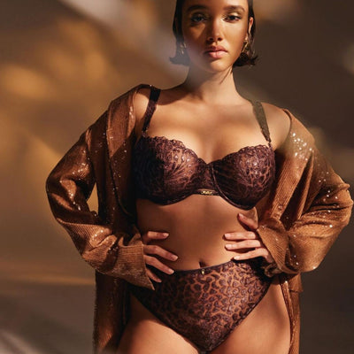 Aubade Crazy in Love Half Cup Bra in Satin Brown 5DF14-Anna Bella Fine Lingerie-Satin Brown-32-B