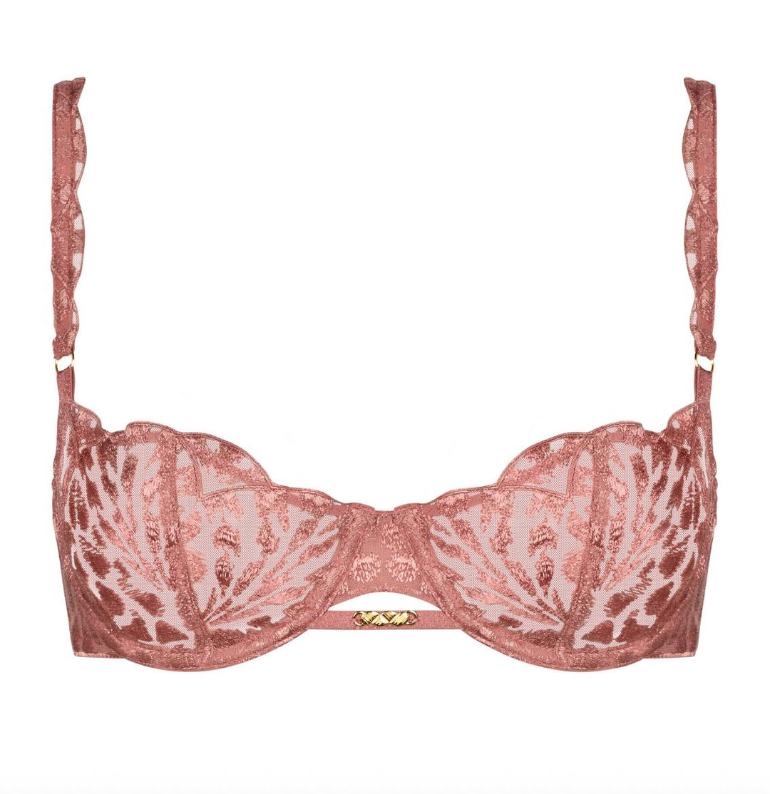 Aubade Crazy in Love Half Cup Bra in Warm Pink 5DF14-Bras-Aubade Paris-Warm Pink-32-B-Anna Bella Fine Lingerie, Reveal Your Most Gorgeous Self!