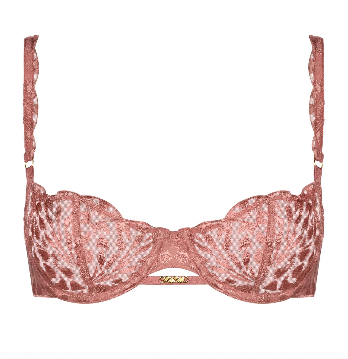 Aubade Crazy in Love Half Cup Bra in Warm Pink 5DF14-Bras-Aubade Paris-Warm Pink-32-B-Anna Bella Fine Lingerie, Reveal Your Most Gorgeous Self!