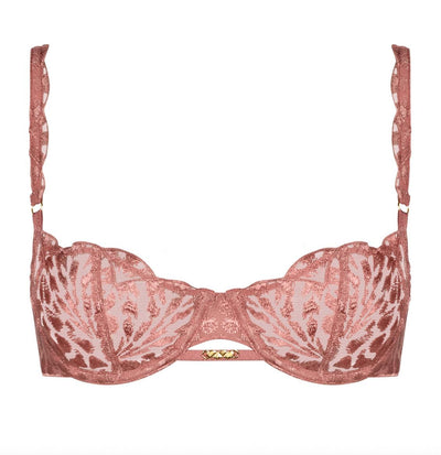Aubade Crazy in Love Half Cup Bra in Warm Pink 5DF14-Bras-Aubade Paris-Warm Pink-32-B-Anna Bella Fine Lingerie, Reveal Your Most Gorgeous Self!