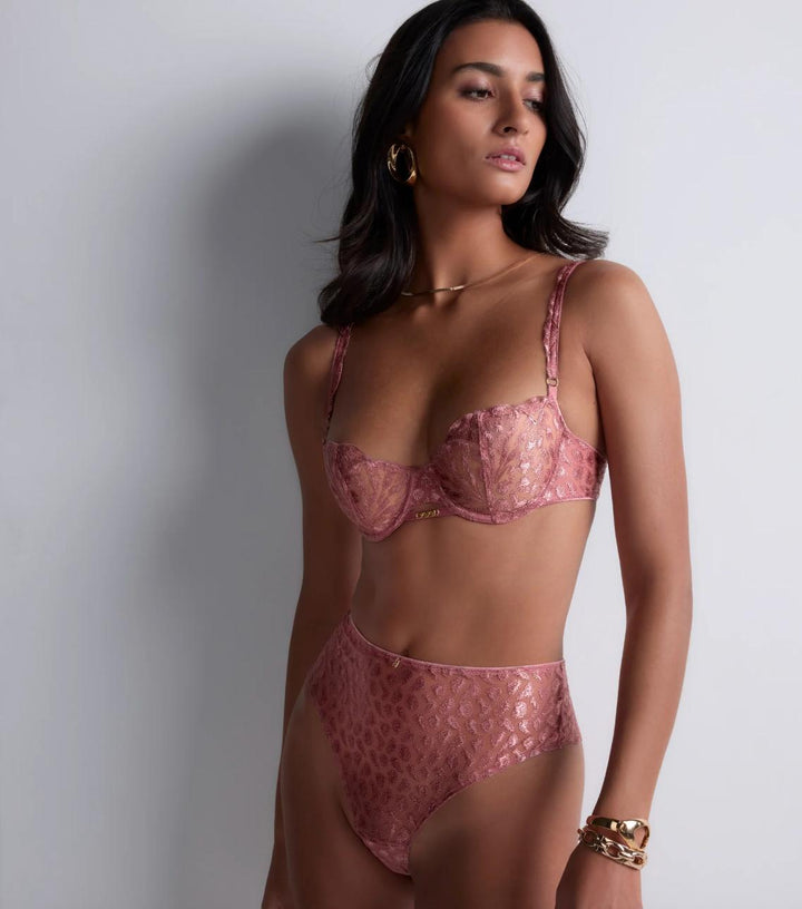 Aubade Crazy in Love Half Cup Bra in Warm Pink 5DF14-Bras-Aubade Paris-Warm Pink-32-B-Anna Bella Fine Lingerie, Reveal Your Most Gorgeous Self!