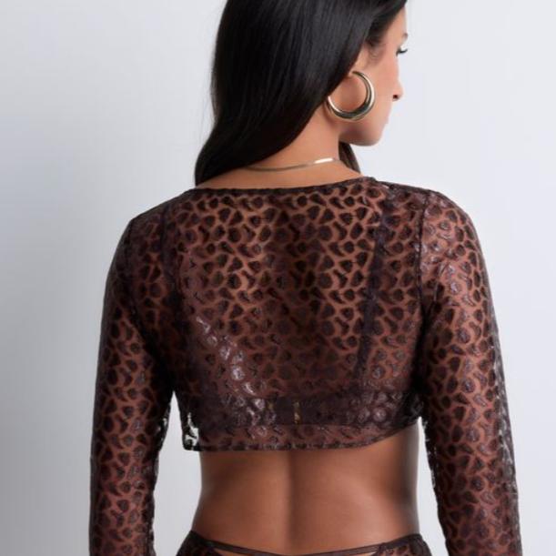 Aubade Crazy in Love High Bolero in Satin Brown 5D62-Seductive Accessories-Aubade Paris-Satin Brown-Large-Anna Bella Fine Lingerie, Reveal Your Most Gorgeous Self!