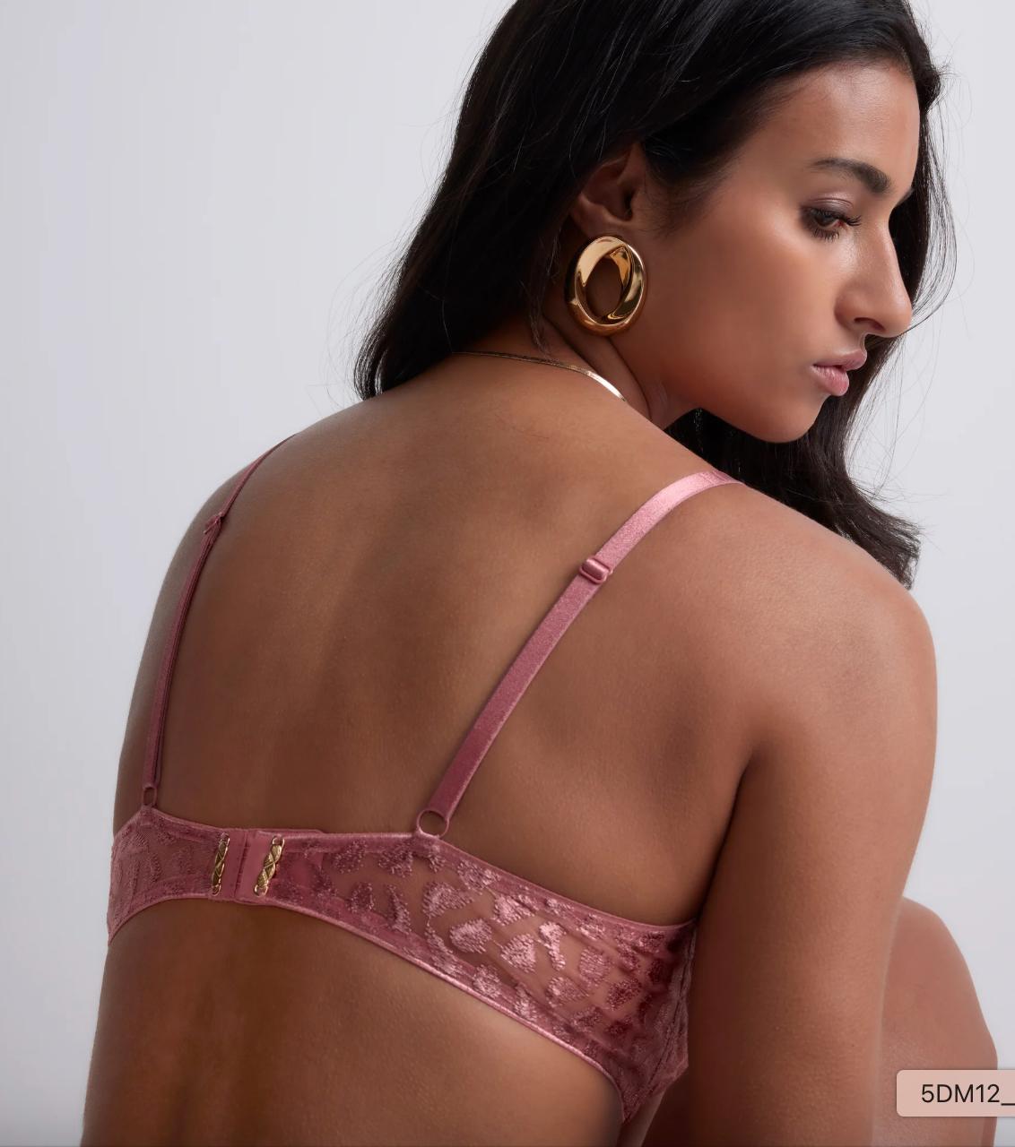 Aubade Crazy in Love Single Wire Triangle Bra in Warm Pink 5DM12-Bras-Aubade Paris-Warm Pink-32-B-Anna Bella Fine Lingerie, Reveal Your Most Gorgeous Self!