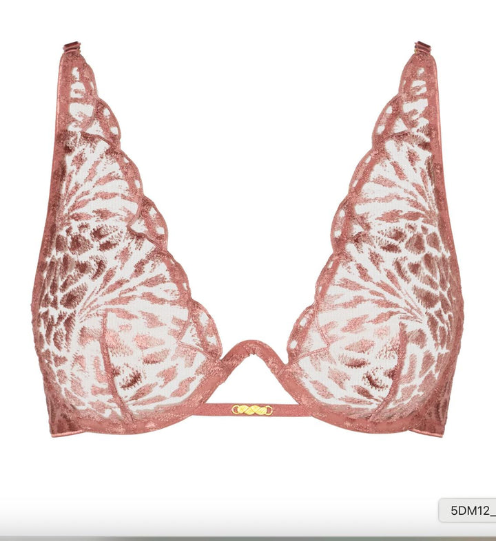 Aubade Crazy in Love Single Wire Triangle Bra in Warm Pink 5DM12-Bras-Aubade Paris-Warm Pink-32-B-Anna Bella Fine Lingerie, Reveal Your Most Gorgeous Self!