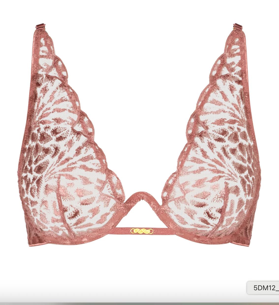 Aubade Crazy in Love Single Wire Triangle Bra in Warm Pink 5DM12-Bras-Aubade Paris-Warm Pink-32-B-Anna Bella Fine Lingerie, Reveal Your Most Gorgeous Self!
