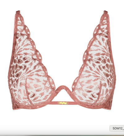 Aubade Crazy in Love Single Wire Triangle Bra in Warm Pink 5DM12-Bras-Aubade Paris-Warm Pink-32-B-Anna Bella Fine Lingerie, Reveal Your Most Gorgeous Self!