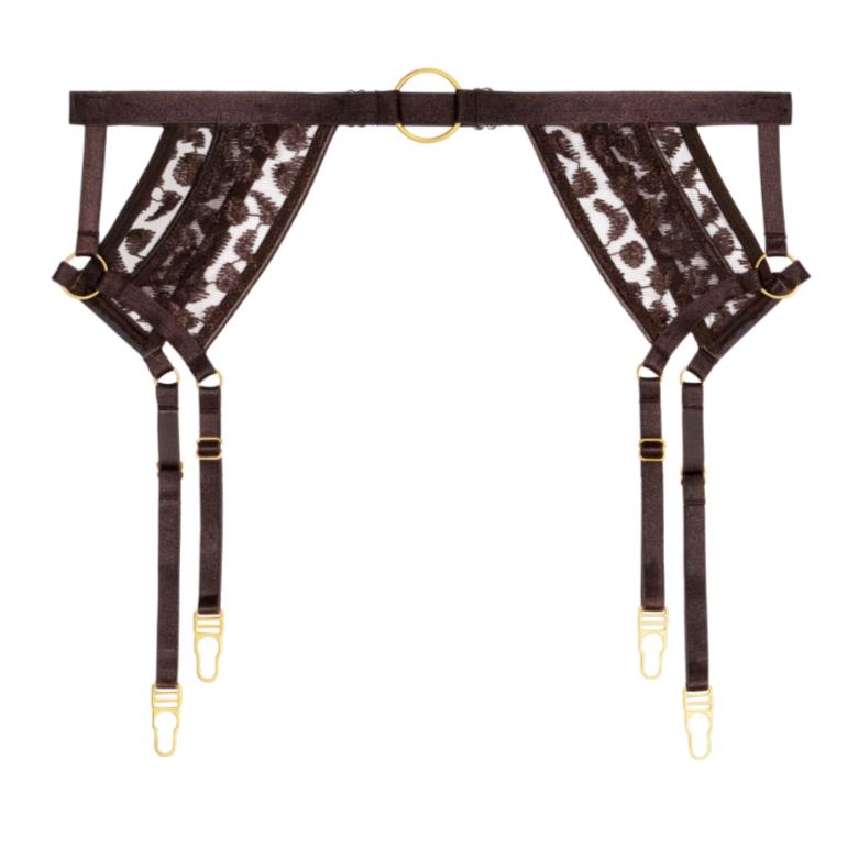 Aubade Crazy in Love Suspender in Satin Brown 5D50-Garter Belt-Aubade Paris-Satin Brown-XSmall-Anna Bella Fine Lingerie, Reveal Your Most Gorgeous Self!