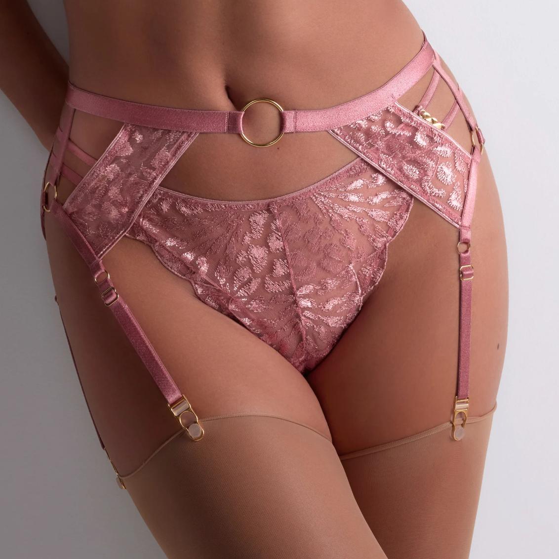 Aubade Crazy in Love Suspender in Warm Pink 5D50-Anna Bella Fine Lingerie-Warm Pink-XSmall-