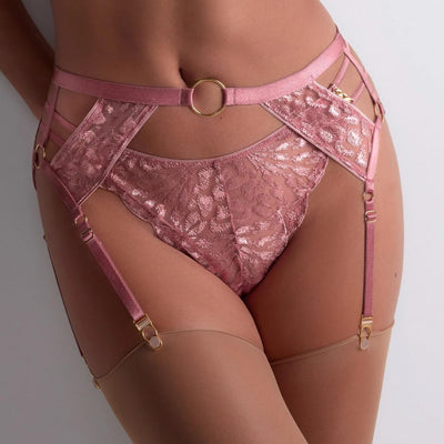 Aubade Crazy in Love Suspender in Warm Pink 5D50-Anna Bella Fine Lingerie-Warm Pink-XSmall-