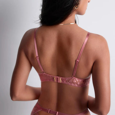 Aubade Crazy in Love Triangle Bra in Warm Pink 5DF12-Bras-Aubade Paris-Warm Pink-38-E-Anna Bella Fine Lingerie, Reveal Your Most Gorgeous Self!