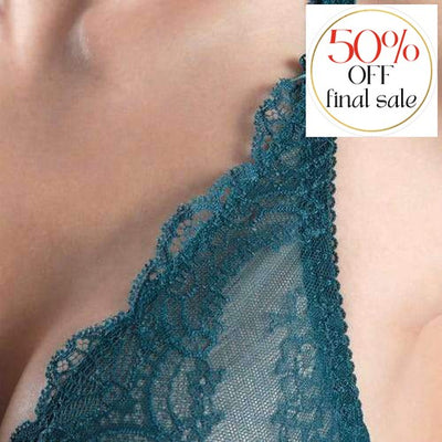 Aubade Danse des Sens Plunging Triangle Bra OG12-Anna Bella Fine Lingerie-Bleu De Prusse-32-C