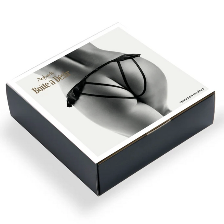 Aubade Dare I Kiss You Mini Coeur Brief PO20B-7-Seduction-Aubade Paris-Black-One Size-Anna Bella Fine Lingerie, Reveal Your Most Gorgeous Self!