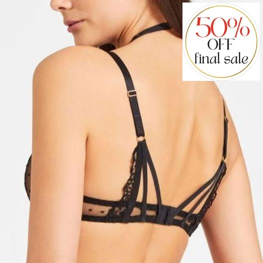 Aubade Ecrin Noir Scarf Push-Up Bra UEN81-Bras-Aubade Paris-Black-32-B-Anna Bella Fine Lingerie, Reveal Your Most Gorgeous Self!