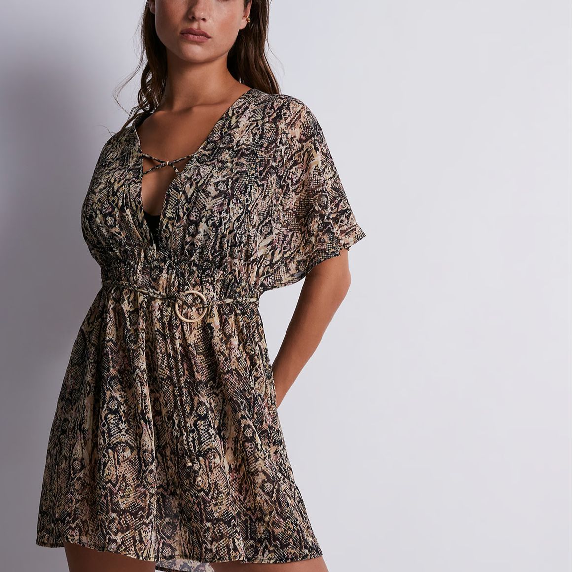 Aubade Evening Sand Tunic 2Z69 in Serpent-Anna Bella Fine Lingerie-Serpent-XSmall/Small-