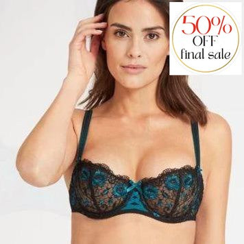 Aubade Fievre Andalouse Half -Cup Bra in Lapis-Lazuli QC14-Anna Bella Fine Lingerie-Lapis-Lazuli-32-B