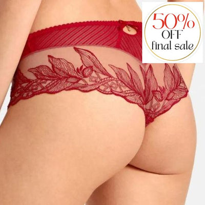 Aubade Fleur De Tattoo St. Tropez Brief in Rouge Ecrin TB70-6-Anna Bella Fine Lingerie-Rouge Ecrin-XSmall-