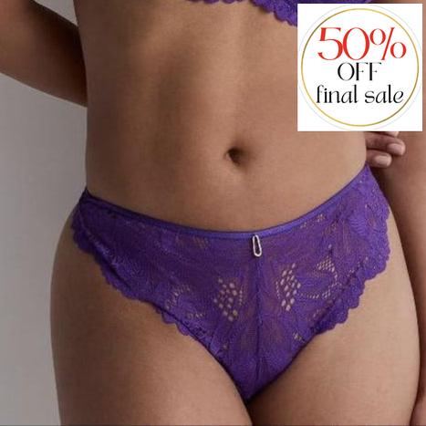 Aubade Flowermania Tanga in Poison Purple LA26-Panties-Aubade Paris-Poison Purple-XSmall-Anna Bella Fine Lingerie, Reveal Your Most Gorgeous Self!