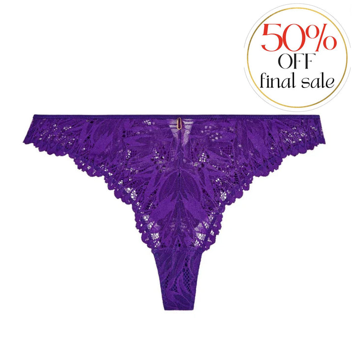 Aubade Flowermania Tanga in Poison Purple LA26-Panties-Aubade Paris-Poison Purple-XSmall-Anna Bella Fine Lingerie, Reveal Your Most Gorgeous Self!