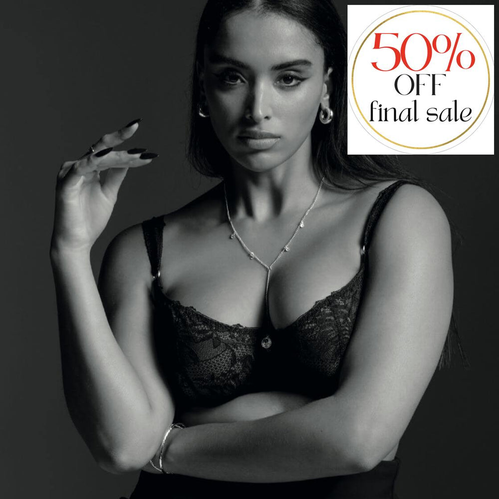 Aubade Gold Pleasure Half-Cup Bra 1DF14-Bras-Aubade Paris-Black Light-32-B-Anna Bella Fine Lingerie, Reveal Your Most Gorgeous Self!