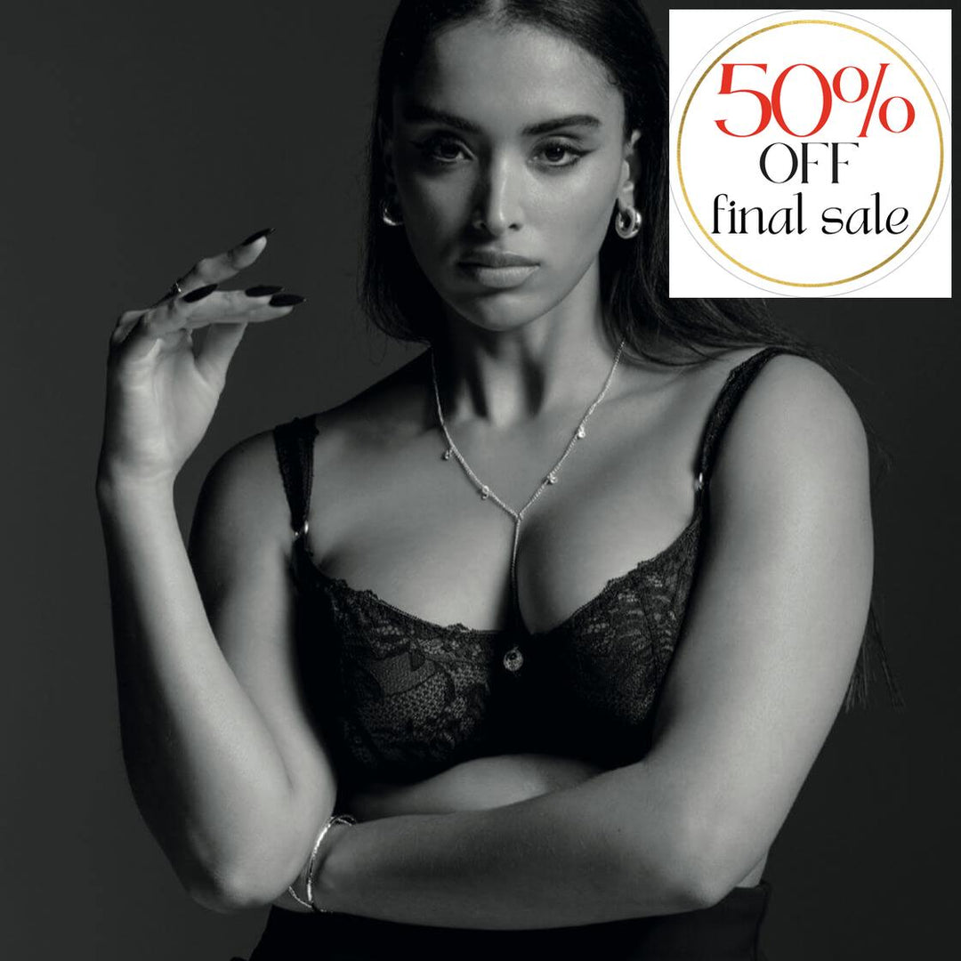 Aubade Gold Pleasure Half-Cup Bra 1DF14-Bras-Aubade Paris-Black Light-32-B-Anna Bella Fine Lingerie, Reveal Your Most Gorgeous Self!