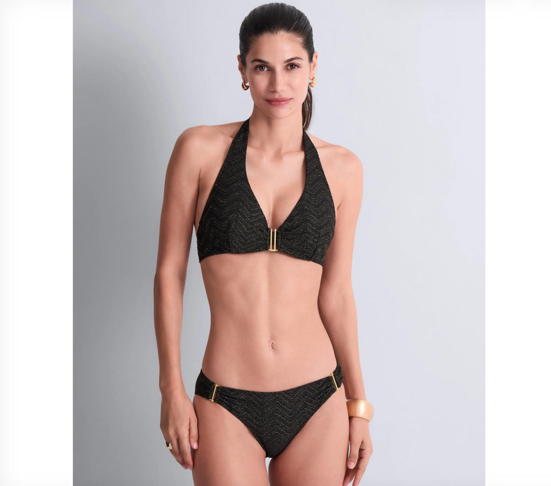 Aubade Golden Horizon Triangle Bikini Top 6S12-Swimwear-Aubade Paris-Black-34-D-Anna Bella Fine Lingerie, Reveal Your Most Gorgeous Self!