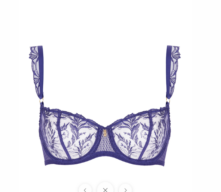 Aubade Hidden Treasure Half Cup Bra in Iris Bloom 7BF14-Bras-Aubade Paris-Iris Bloom-32-B-Anna Bella Fine Lingerie, Reveal Your Most Gorgeous Self!