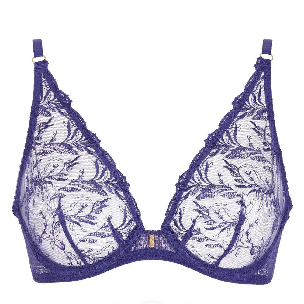 Aubade Hidden Treasure Underwired Triangle Bra in Iris Bloom 7BF12-Bras-Aubade Paris-Iris Bloom-36-C-Anna Bella Fine Lingerie, Reveal Your Most Gorgeous Self!