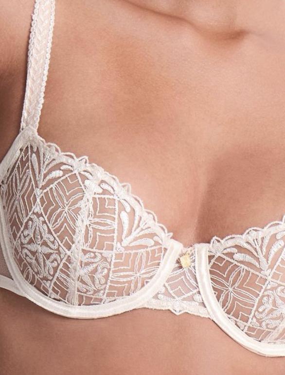 Aubade Iconic Calypso Half Cup Bra 6CF14 in Dune-Bras-Aubade Paris-Dune-32-C-Anna Bella Fine Lingerie, Reveal Your Most Gorgeous Self!