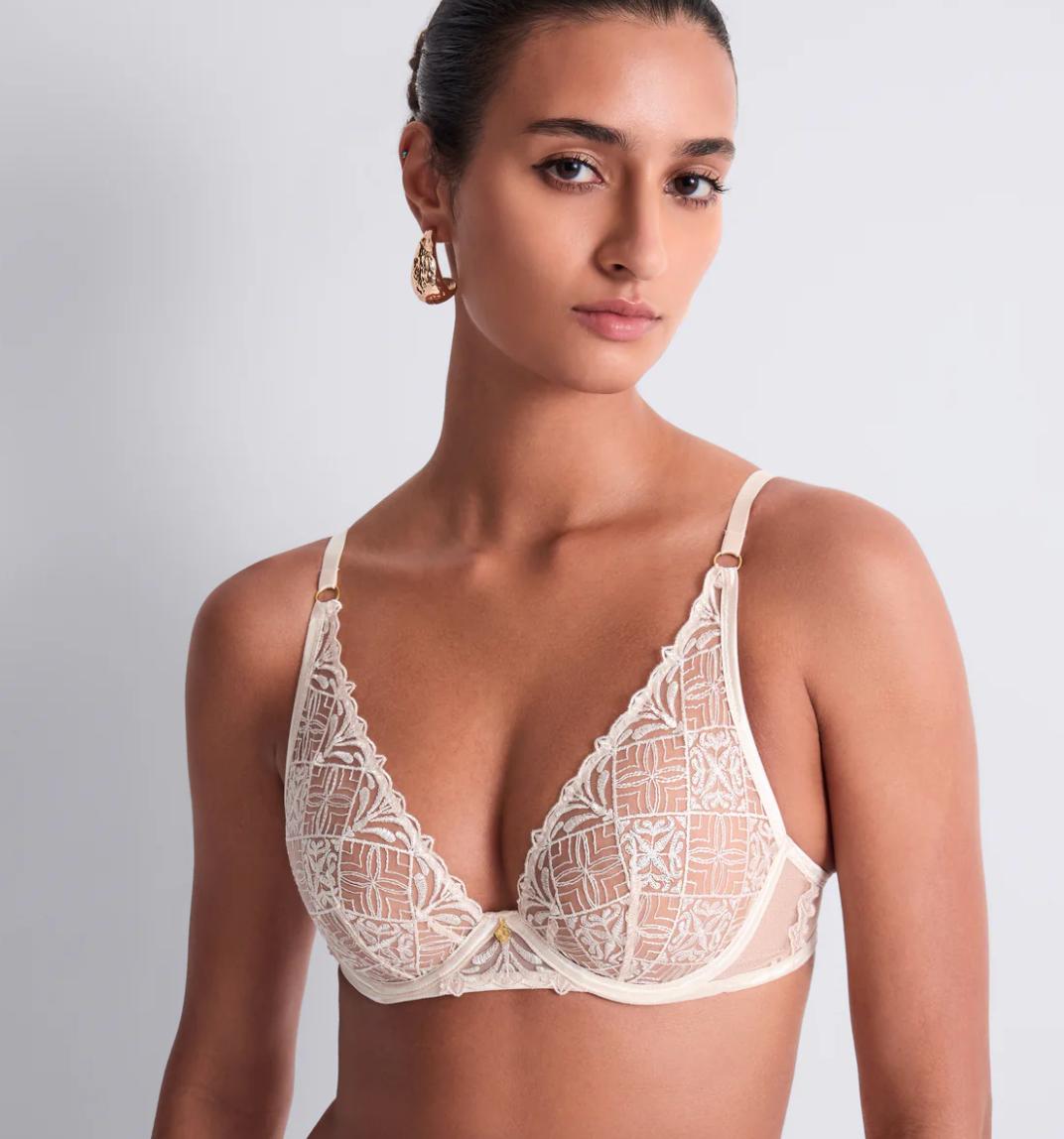 Aubade Iconic Calypso UW Triangle Bra 6CF12 in Dune-Bras-Aubade Paris-Dune-32-D-Anna Bella Fine Lingerie, Reveal Your Most Gorgeous Self!