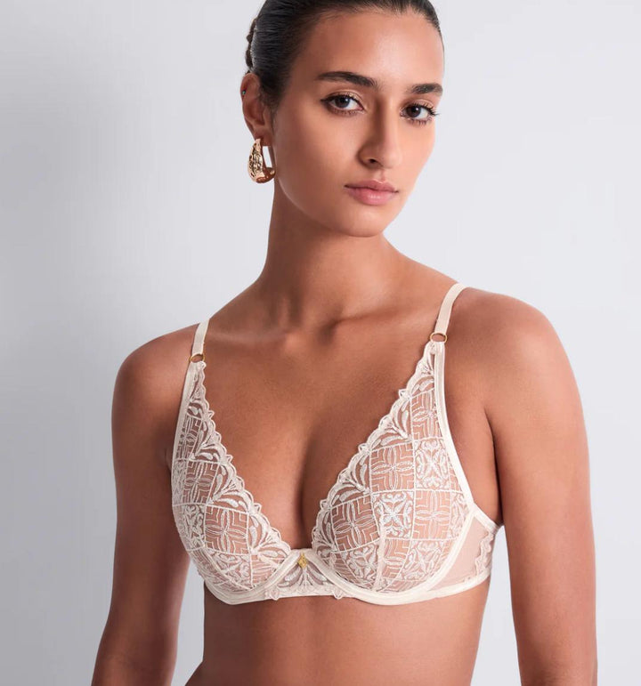 Aubade Iconic Calypso UW Triangle Bra 6CF12 in Dune-Bras-Aubade Paris-Dune-32-D-Anna Bella Fine Lingerie, Reveal Your Most Gorgeous Self!