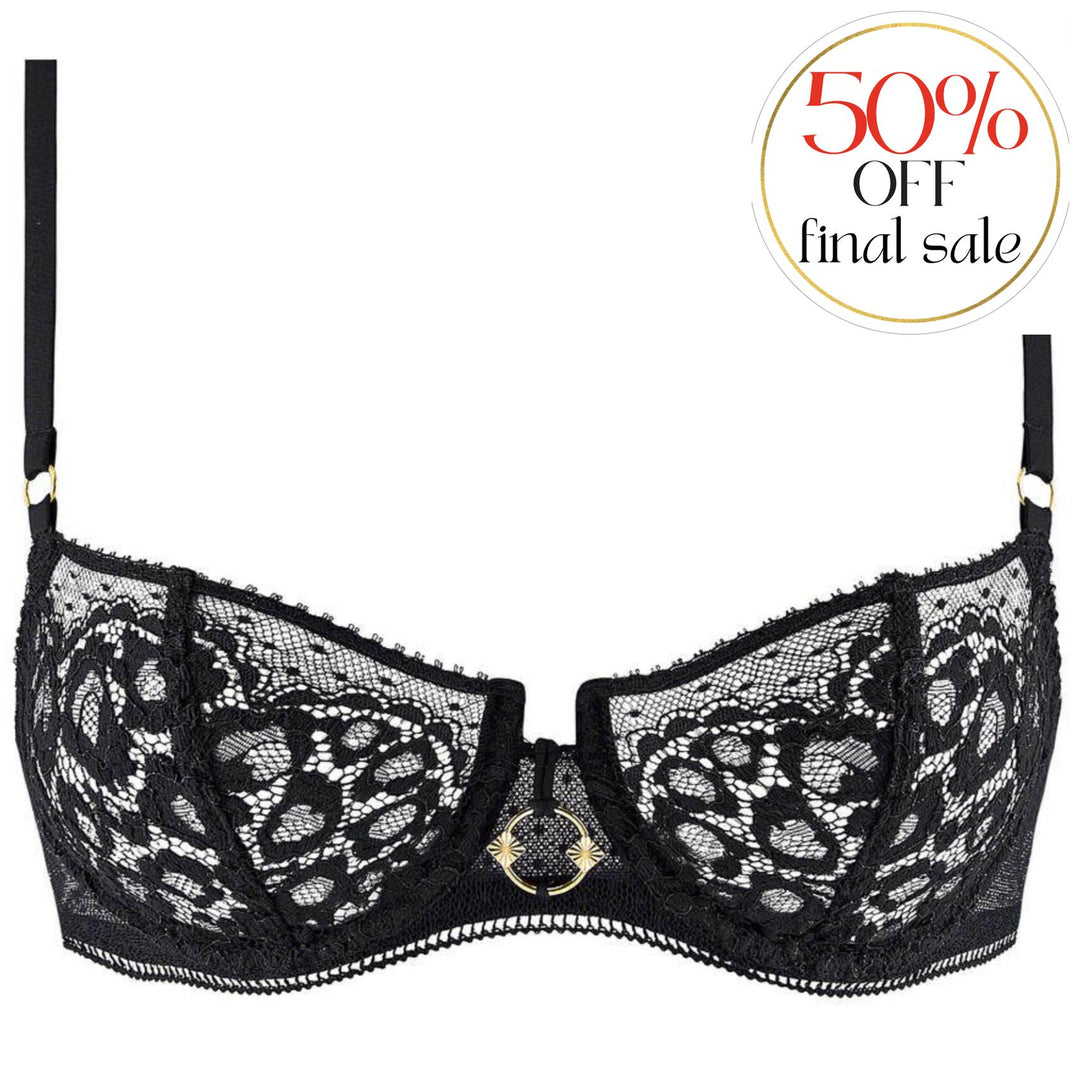 Aubade Illusion Fauve Half Cup Bra in Black 1AF14-Bras-Aubade Paris-Black-32-C-Anna Bella Fine Lingerie, Reveal Your Most Gorgeous Self!