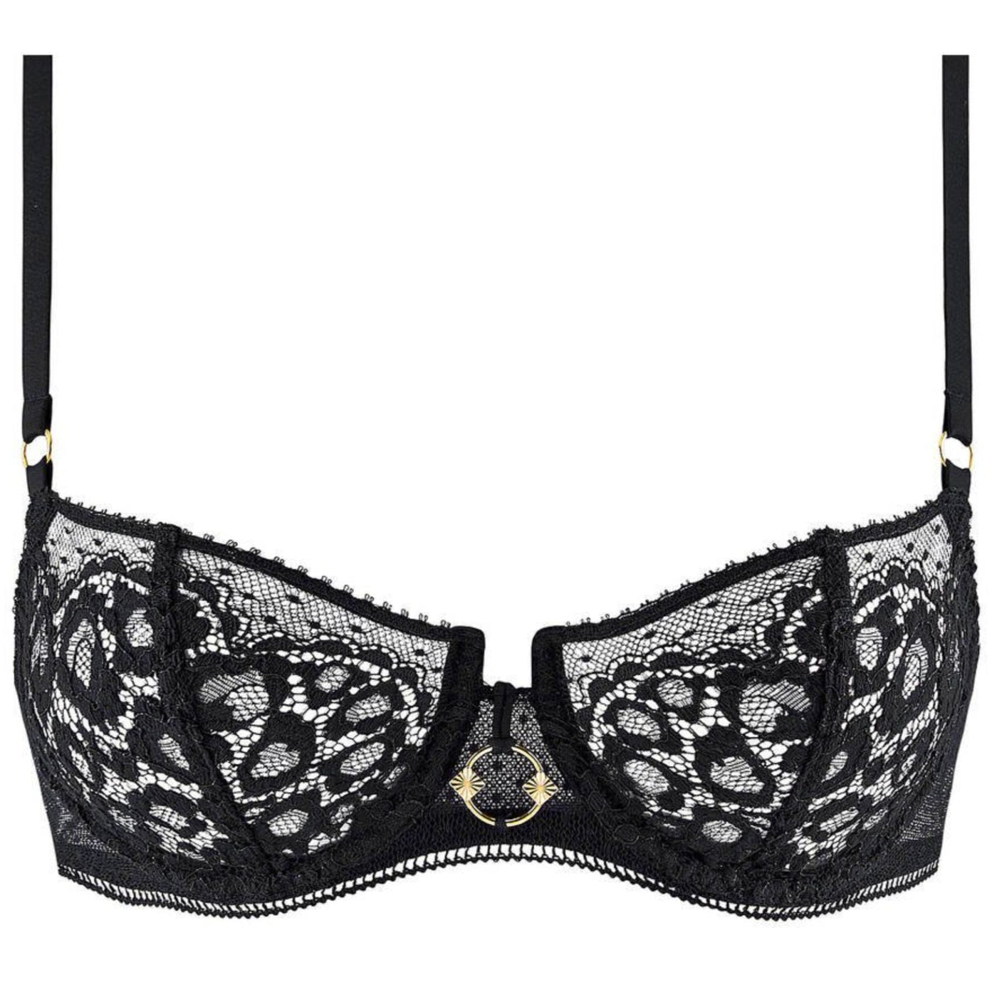 Aubade Illusion Fauve Half Cup Bra in Black 1AF14-Anna Bella Fine Lingerie-Black-32-C