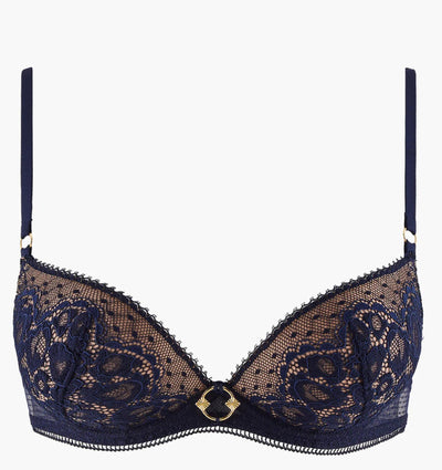 Aubade Illusion Fauve Padded Plunge Bra AN08-Anna Bella Fine Lingerie-Black-30-E