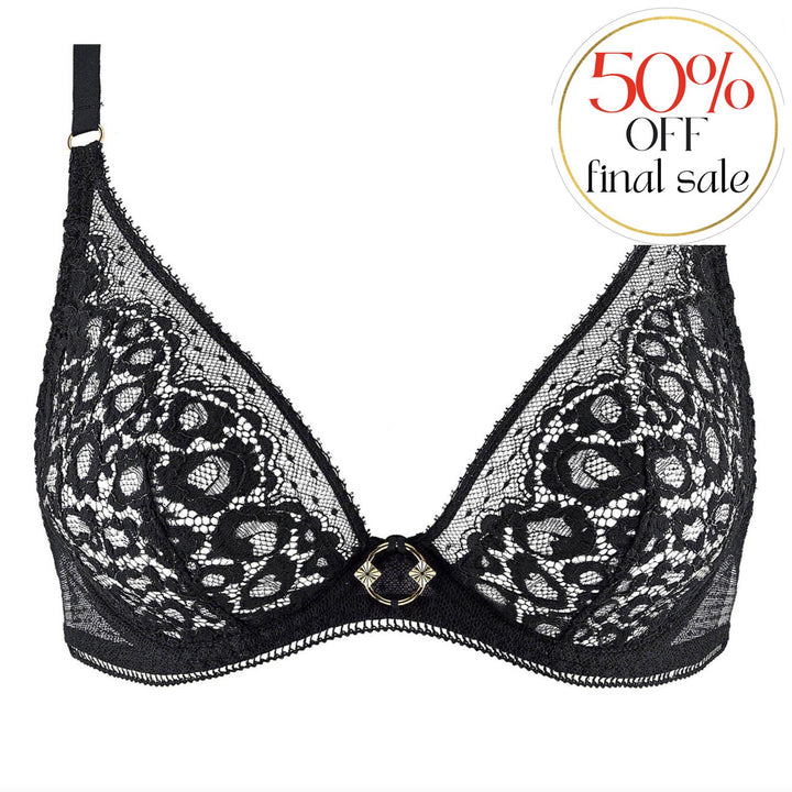 Aubade Illusion Fauve UW Triangle Bra in Black 1AF12-Bras-Aubade Paris-Black-34-D-Anna Bella Fine Lingerie, Reveal Your Most Gorgeous Self!