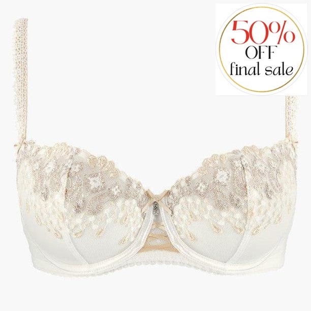 Aubade Joyau Eternal Half Cup Bra UBF14 In Opaline-Bras-Aubade Paris-Opaline-32-B-Anna Bella Fine Lingerie, Reveal Your Most Gorgeous Self!