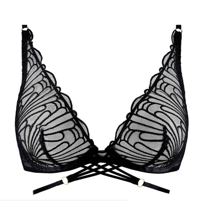 Aubade L'Indomptable Triangle Plunge Bra 1IN12 in After Dark-Bras-Aubade-After Dark-34-D-Anna Bella Fine Lingerie, Reveal Your Most Gorgeous Self!