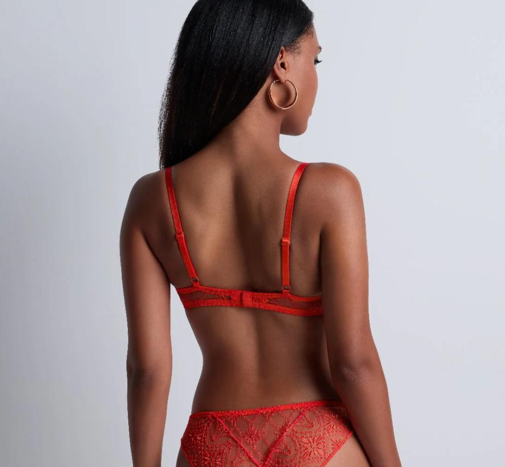 Aubade Losing My Mind Half Cup Bra in Chili 4FF14-Bras-Aubade Paris-Chili-38-D-Anna Bella Fine Lingerie, Reveal Your Most Gorgeous Self!