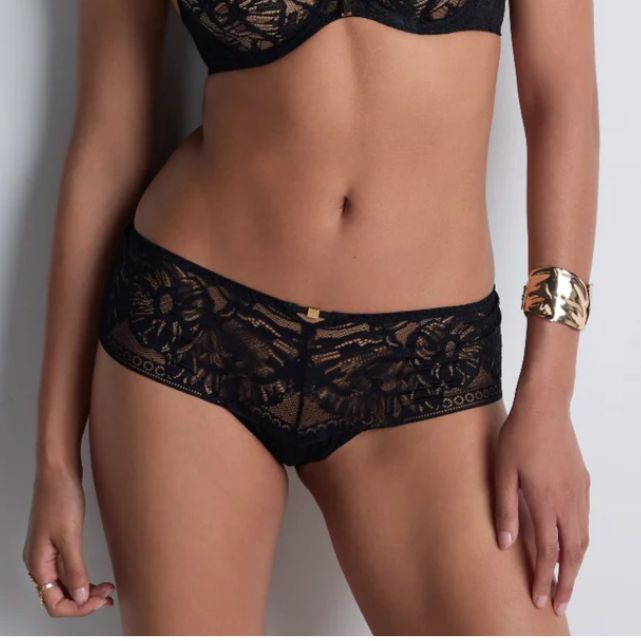 Aubade Love Soul Cheeky Brief 4A70-Panties-Aubade Paris-Black-XSmall-Anna Bella Fine Lingerie, Reveal Your Most Gorgeous Self!
