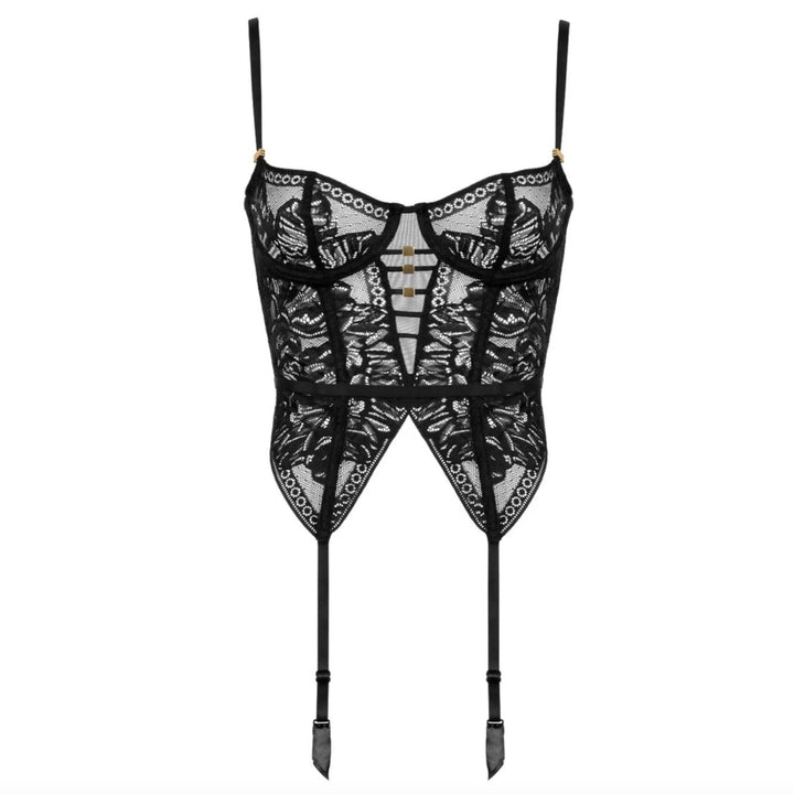 Aubade Love Soul Guepiere 4A92-Corsets / Bustiers-Aubade Paris-Black-32-B-Anna Bella Fine Lingerie, Reveal Your Most Gorgeous Self!