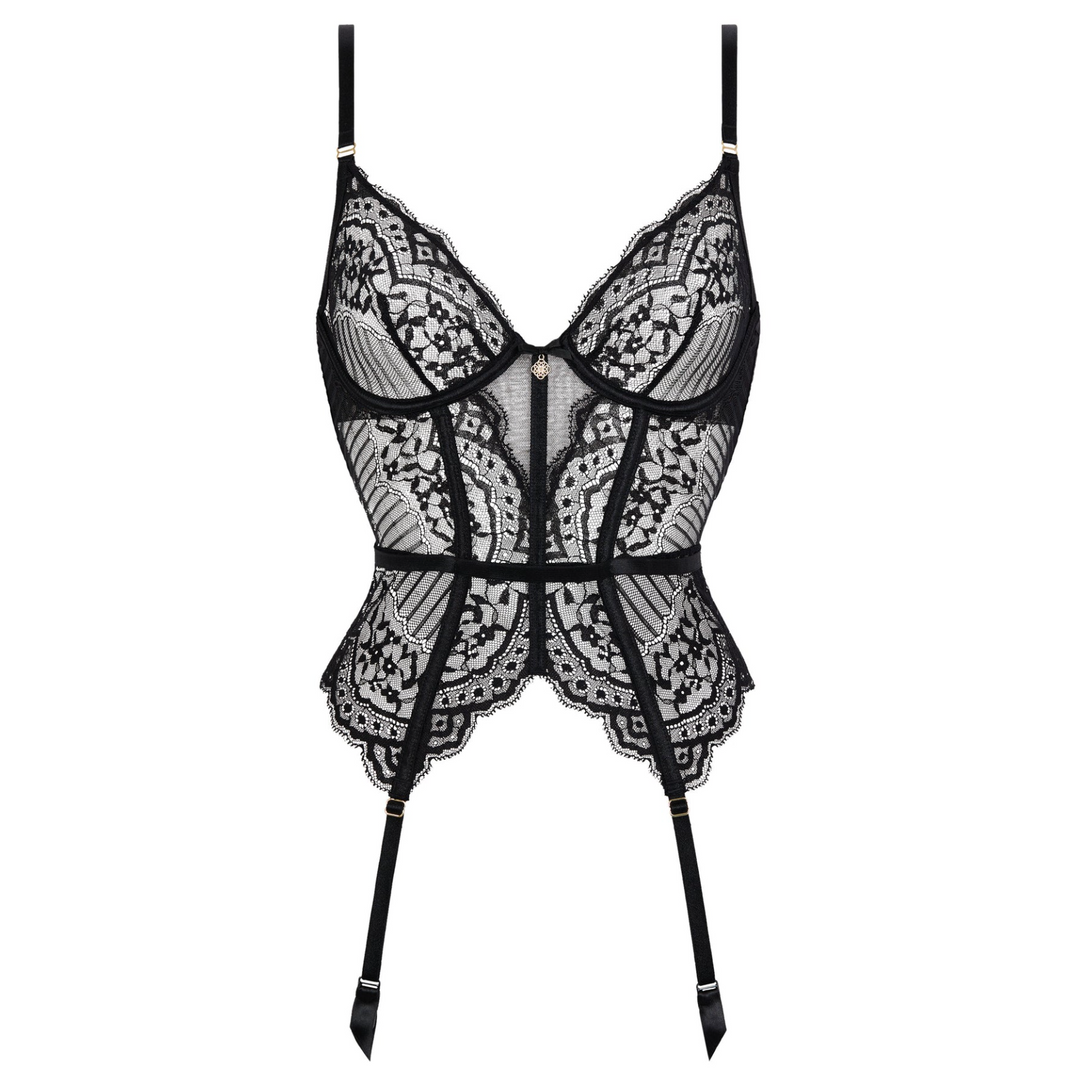 Aubade Love Vertigo Guepiere in Black 7I92-Corsets-Aubade Paris-BLACK-32-B-Anna Bella Fine Lingerie, Reveal Your Most Gorgeous Self!