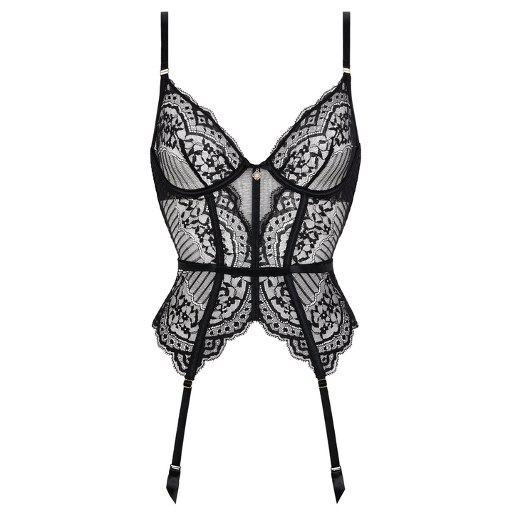 Aubade Love Vertigo Guepiere in Black 7I92-Corsets-Aubade Paris-BLACK-32-B-Anna Bella Fine Lingerie, Reveal Your Most Gorgeous Self!