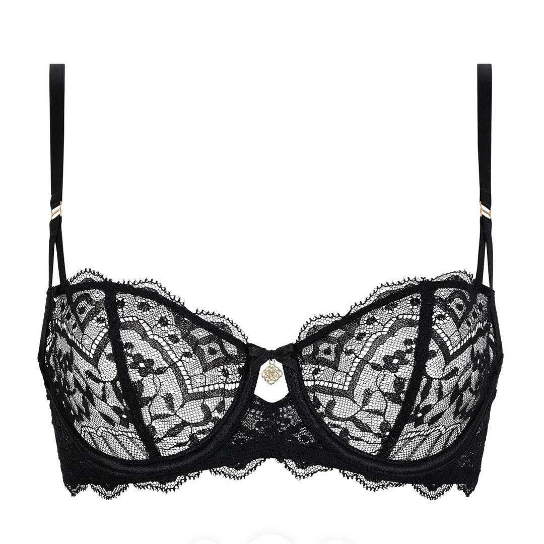 Aubade Love Vertigo Half Cup Bra in Black 7IF14-Bras-Aubade Paris-BLACK-32-B-Anna Bella Fine Lingerie, Reveal Your Most Gorgeous Self!